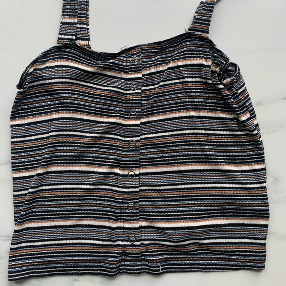 Cropped Striped American Eagle Tank